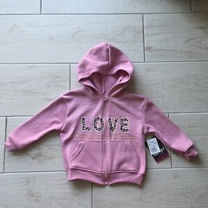 Velvet Girls' Pink LOVE Zip Hoodie
